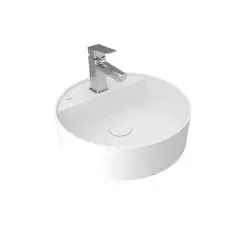 Çanakkale Seramik Smartedge Lavabo + Sifon Set Yuvarlak Mat Beyaz