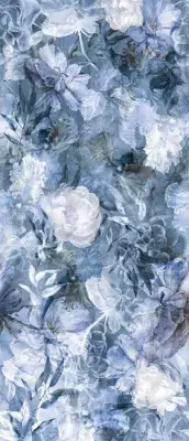Çanakkale Seramik Blue Blossoms Mat Porselen Karo 120x280