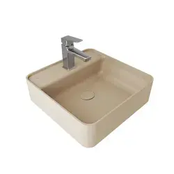 Çanakkale Seramik Smartedge Kare Lavabo Mat Latte 45x45